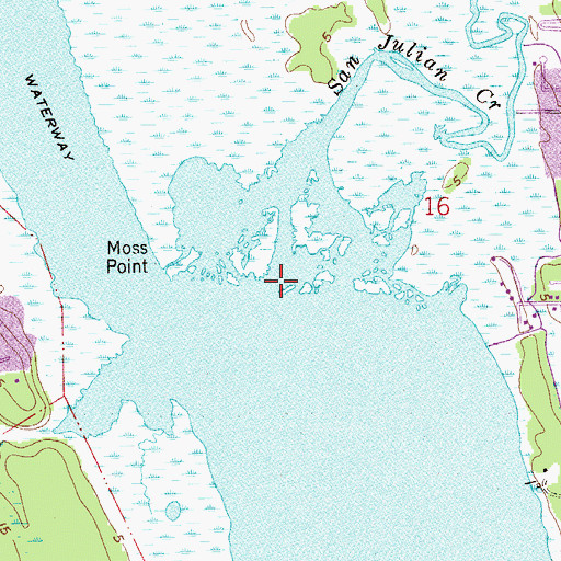 Topographic Map of San Julian Creek, FL