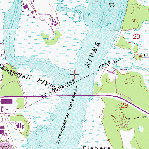Topographic Map of San Sebastian River, FL