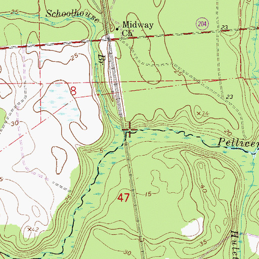 Topographic Map of Schoolhouse Branch, FL