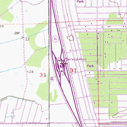 Topographic Map of Service Area Number 3, FL