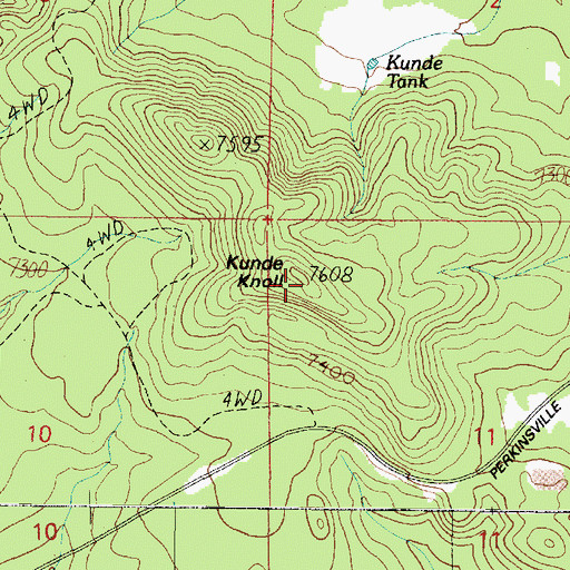 Topographic Map of Kunde Knoll, AZ