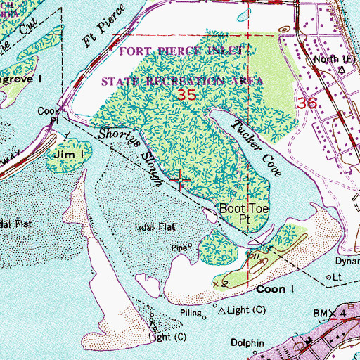 Topographic Map of Shortys Slough, FL
