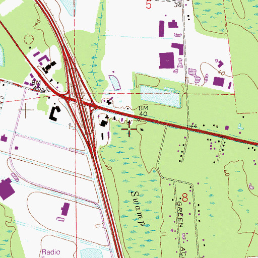 Topographic Map of Sixmile Swamp, FL