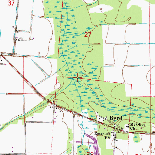 Topographic Map of Sixteenmile Creek, FL