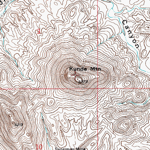 Topographic Map of Kunde Mountain, AZ