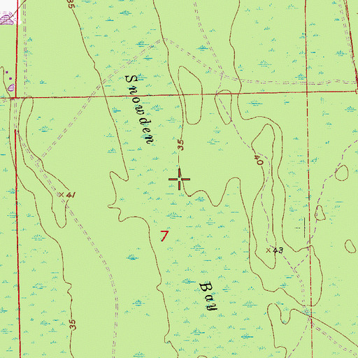 Topographic Map of Snowden Bay, FL
