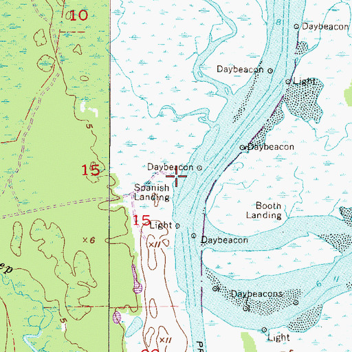 Topographic Map of Spanish Landing, FL