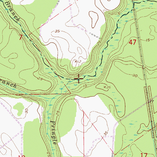 Topographic Map of Stevens Branch, FL