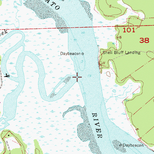 Topographic Map of Stokes Creek, FL