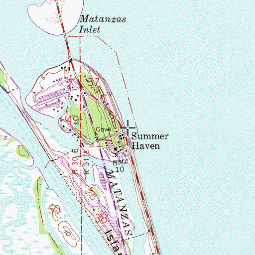 Topographic Map of Summer Haven, FL