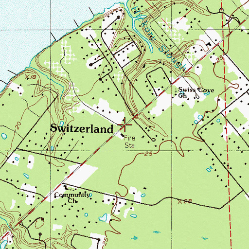Topographic Map of Switzerland, FL