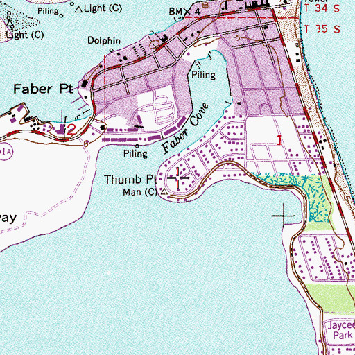 Topographic Map of Thumb Point, FL