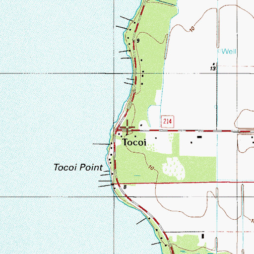 Topographic Map of Tocoi, FL