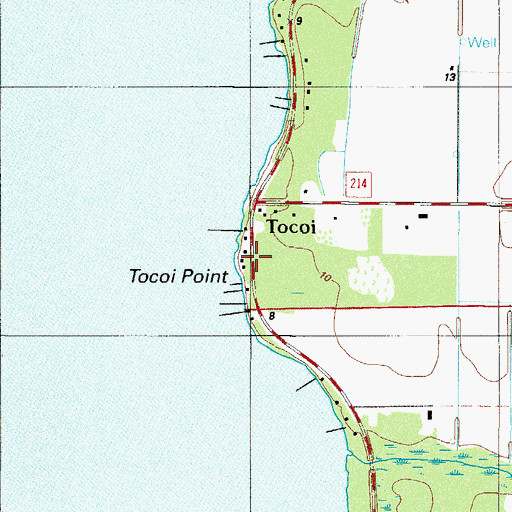 Topographic Map of Tocoi Point, FL