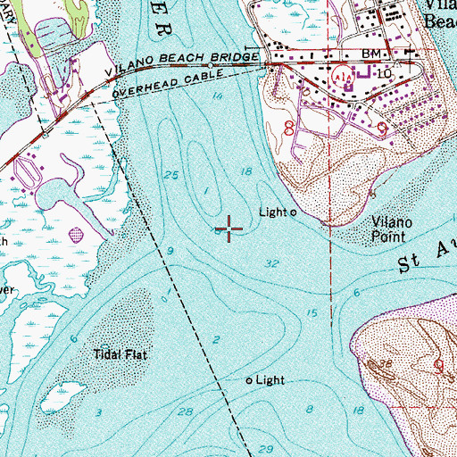 Topographic Map of Tolomato River, FL