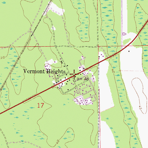 Topographic Map of Vermont Heights, FL