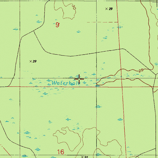 Topographic Map of Waterhole, FL