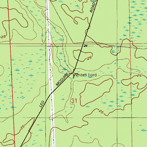 Topographic Map of Whites Ford, FL
