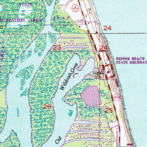 Topographic Map of Wildcat Cove, FL