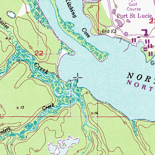 Topographic Map of Winters Creek, FL