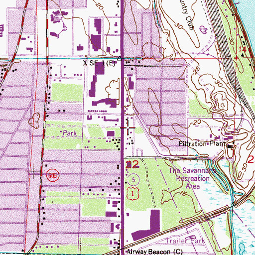 Topographic Map of Federal Mall, FL