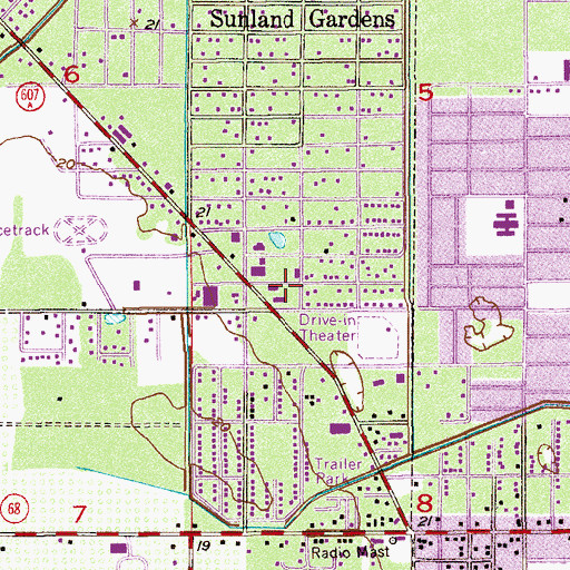 Topographic Map of Fort Pierce Shopping Center, FL