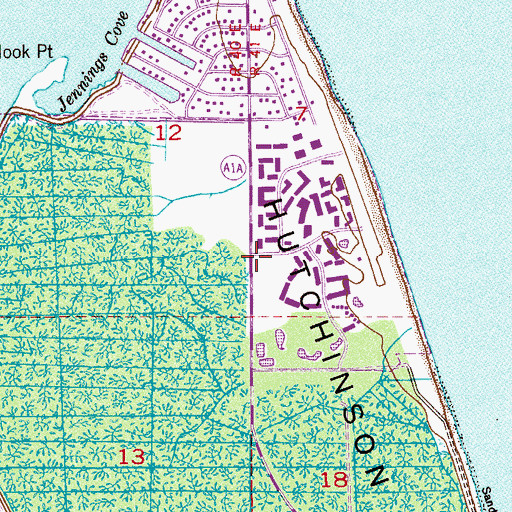 Topographic Map of 3222 Center, FL