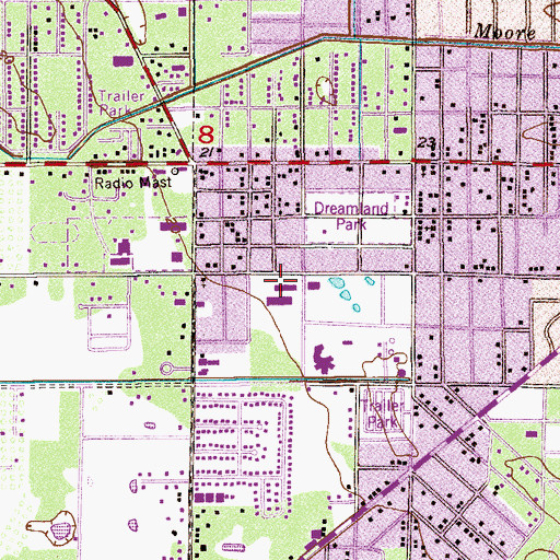 Topographic Map of Orange Blossom Mall, FL