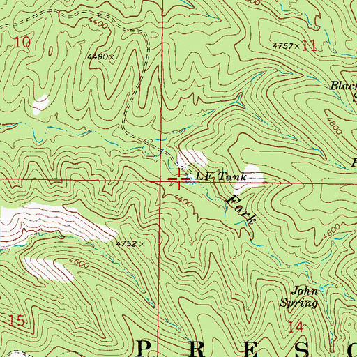 Topographic Map of LF Tank, AZ