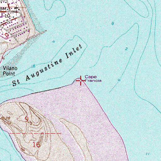 Topographic Map of French Cape, FL