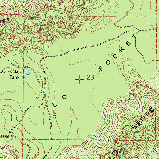Topographic Map of LO Pocket, AZ