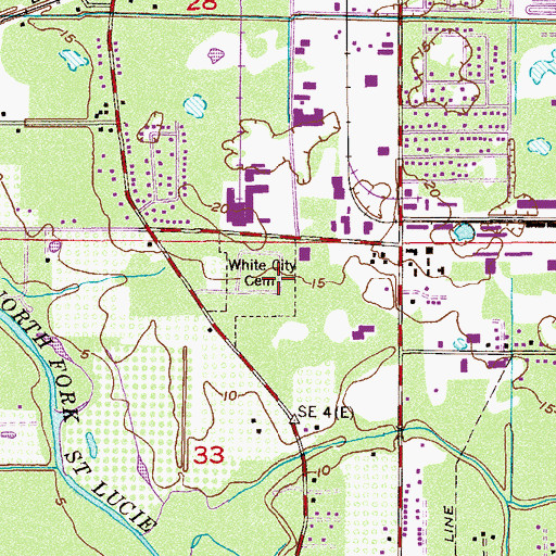 Topographic Map of White City Cemetery, FL