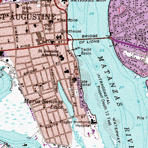 Topographic Map of Saint Augustine Historical Society Library, FL