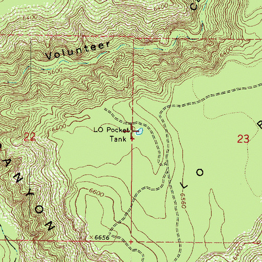 Topographic Map of LO Pocket Tank, AZ
