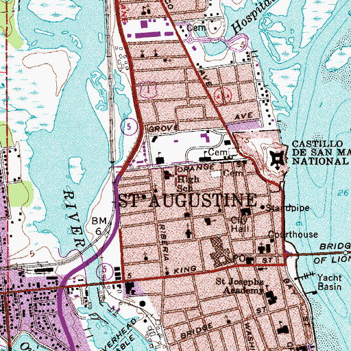 Topographic Map of Ketterlinus Junior High School, FL