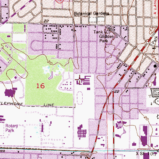 Topographic Map of Dan McCarty Middle School, FL