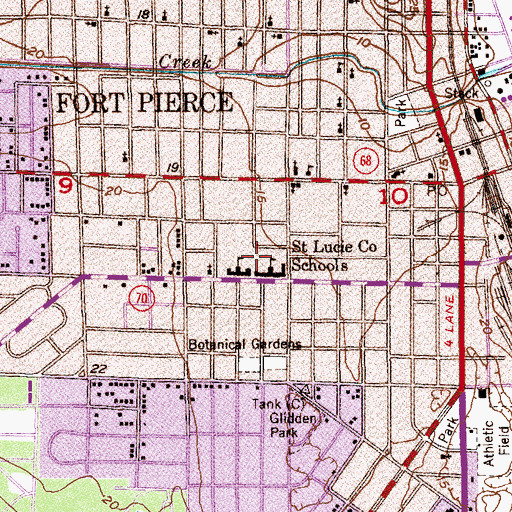 Topographic Map of Fort Pierce Magnet K-8 School of the Arts, FL