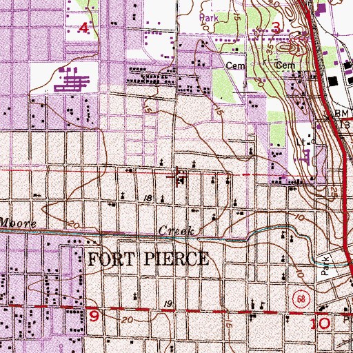Topographic Map of Means Court Elementary School, FL