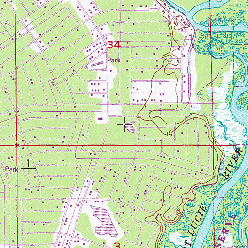 Topographic Map of Floresta Elementary School, FL