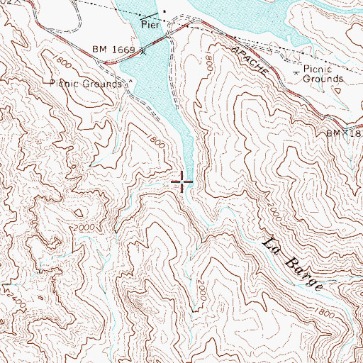 Topographic Map of La Barge Canyon, AZ