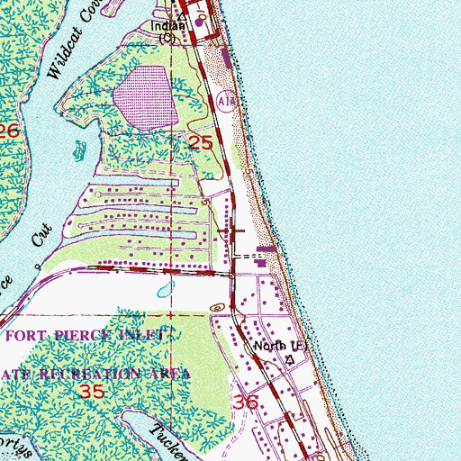 Topographic Map of Fort Pierce Shores, FL