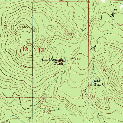 Topographic Map of La Cienega Tank, AZ