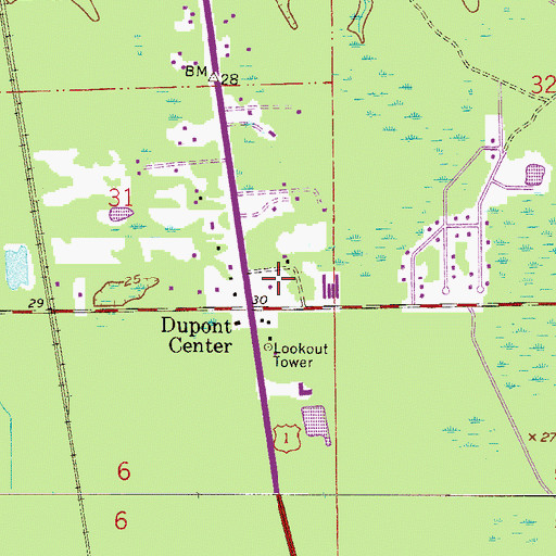 Topographic Map of DuPont Tower, FL