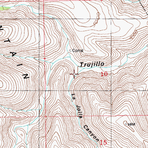 Topographic Map of La Jolla Canyon, AZ