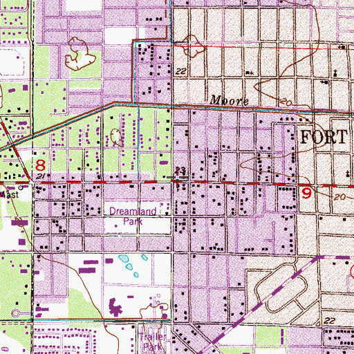 Topographic Map of Bible Baptist Church, FL