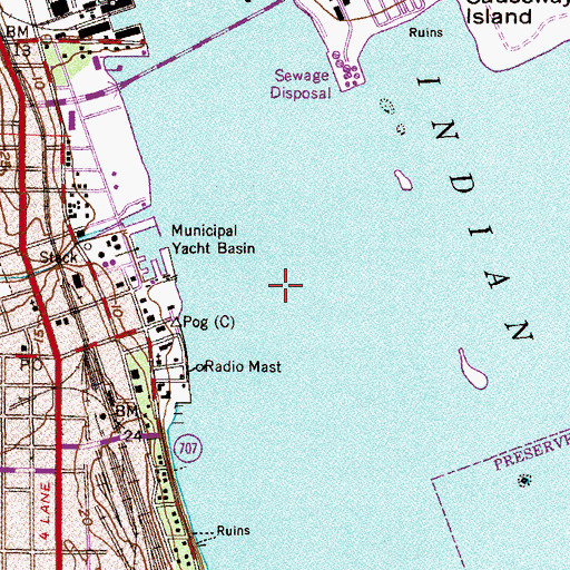 Topographic Map of Unity Church of Fort Pierce, FL