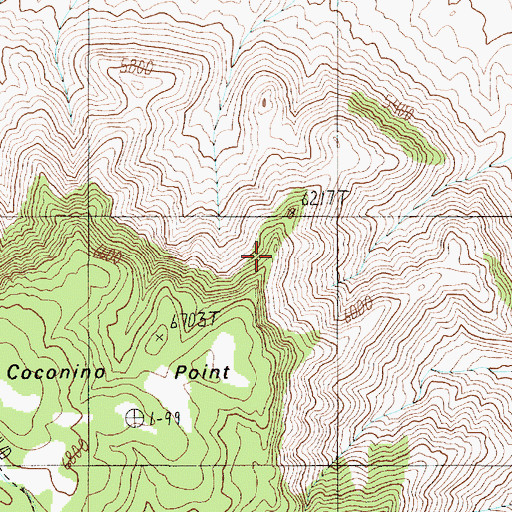 Topographic Map of Coconino Point, AZ