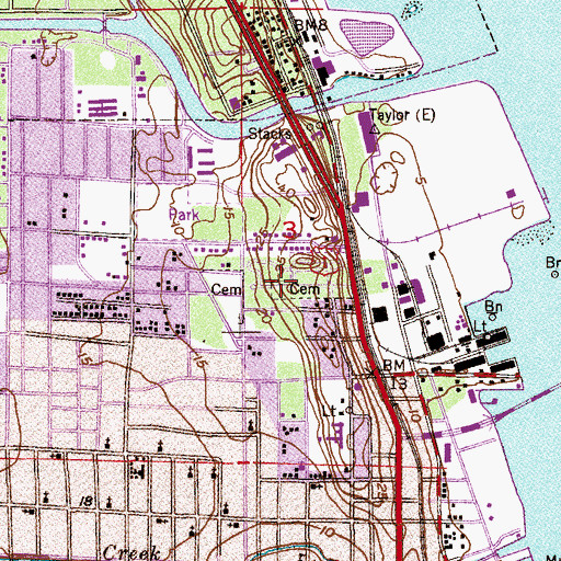 Topographic Map of Lakewood Park United Methodist Church, FL