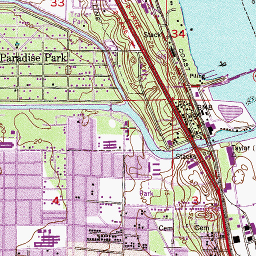 Topographic Map of Thirteenth Street Church of God, FL