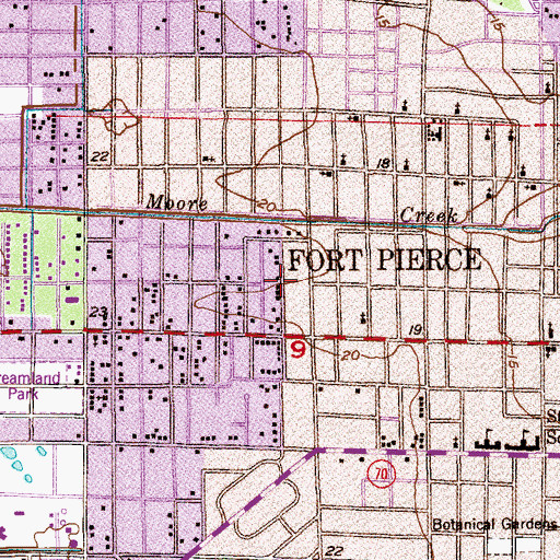 Topographic Map of Johnson Temple Church of God in Christ, FL